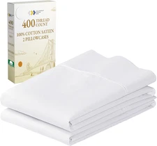 California Design Den Standard Queen Size Pillowcase Set - 400 Thread Count, 100