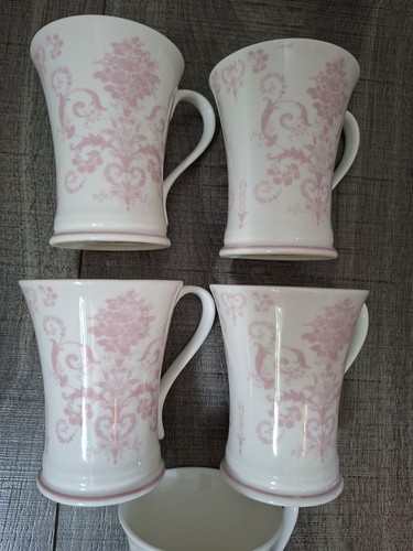 Laura Ashley Josette Fine Bone China Rosa y Blanco Tazas X 5 Nuevo Set 2009 - Imagen 4 de 17