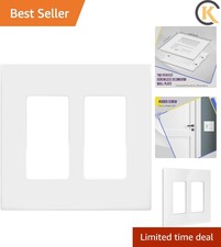 -STICKER Screwless Decorator Wall Plates Child Safe Outlet Covers, Size 2-Gan...