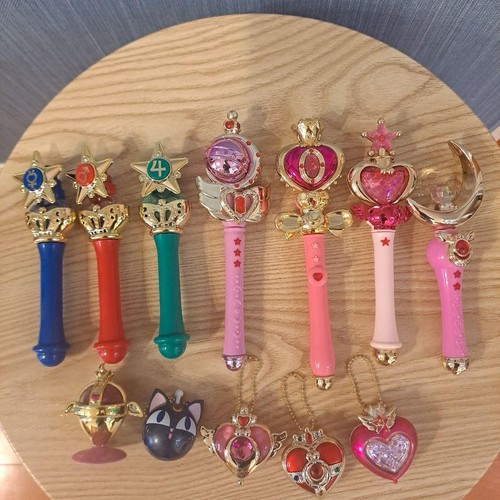 Sailor Moon Stick Rod Tablet Compact Set Mercury Mars Jupiter Rare Japan Lot