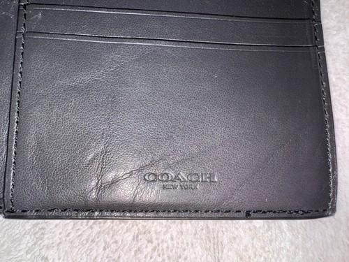 Coach Rare Men's Bifold Wallet In Signature Canvas Red Plaid New With Defects - Picture 6 of 6