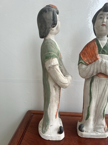 2 ANTICA STATUINA SANCAI DI UNA SIGNORA CERAMICA CINESE XIX SECOLO TANG - Foto 11 di 24