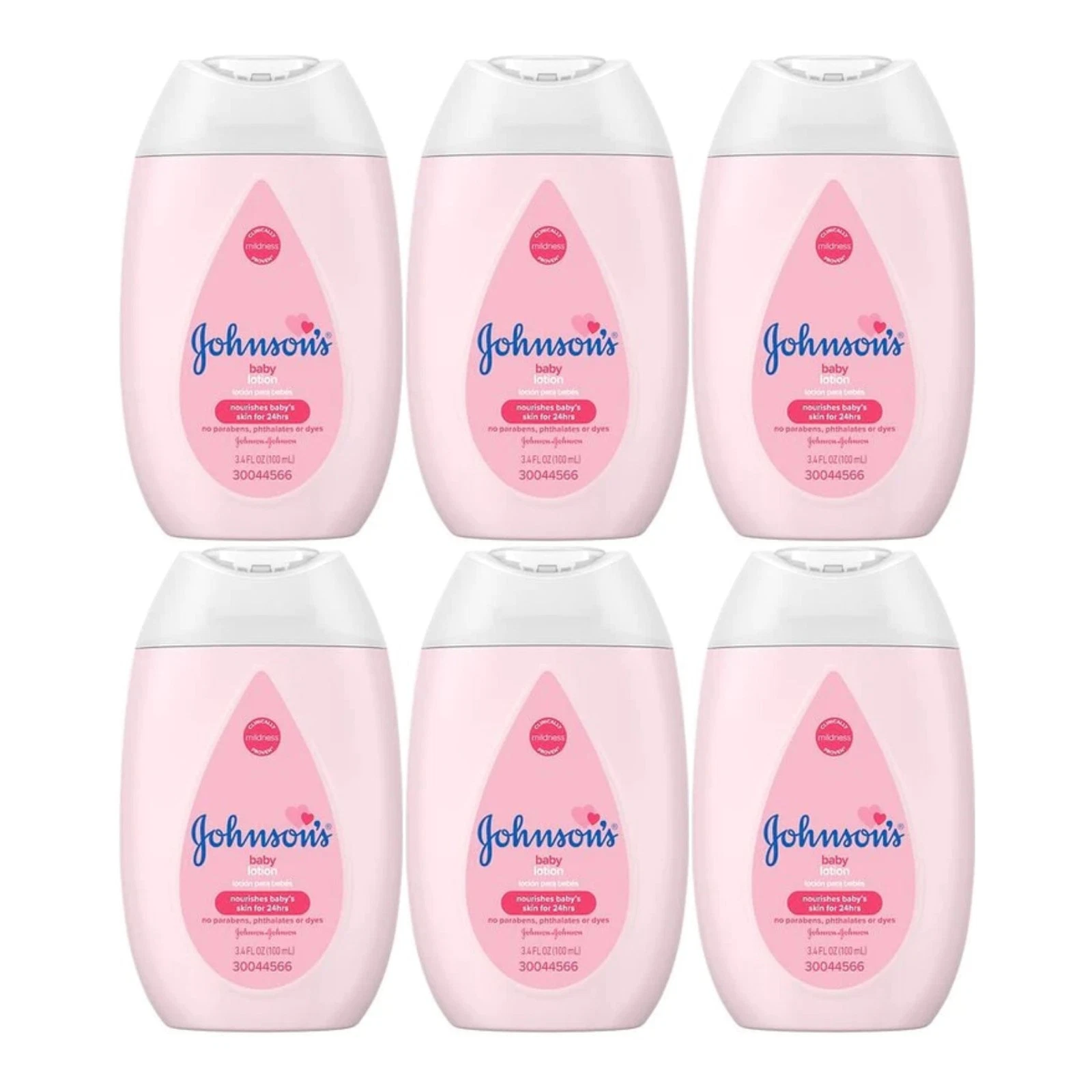 Johnson's Baby Pink Lotion, 3.4 oz (100ml) (Pack of 6)