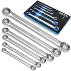 6-Piece E-Torx Wrench Set, Double Box End, CR-V Steel, Durable Tools