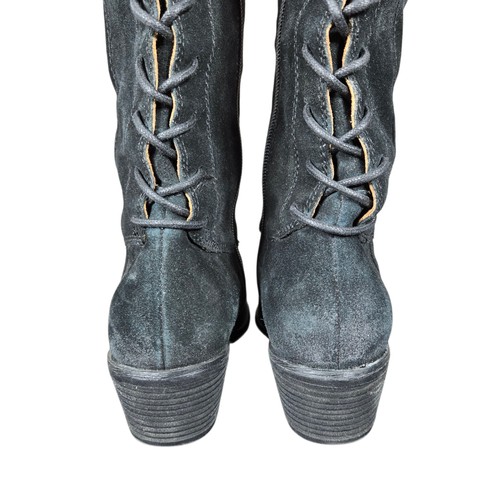 Sofft Sharnell Boots Womens 7.5M Black Tall Waterproof Suede Leather Lace Up Zip - Picture 13 of 14