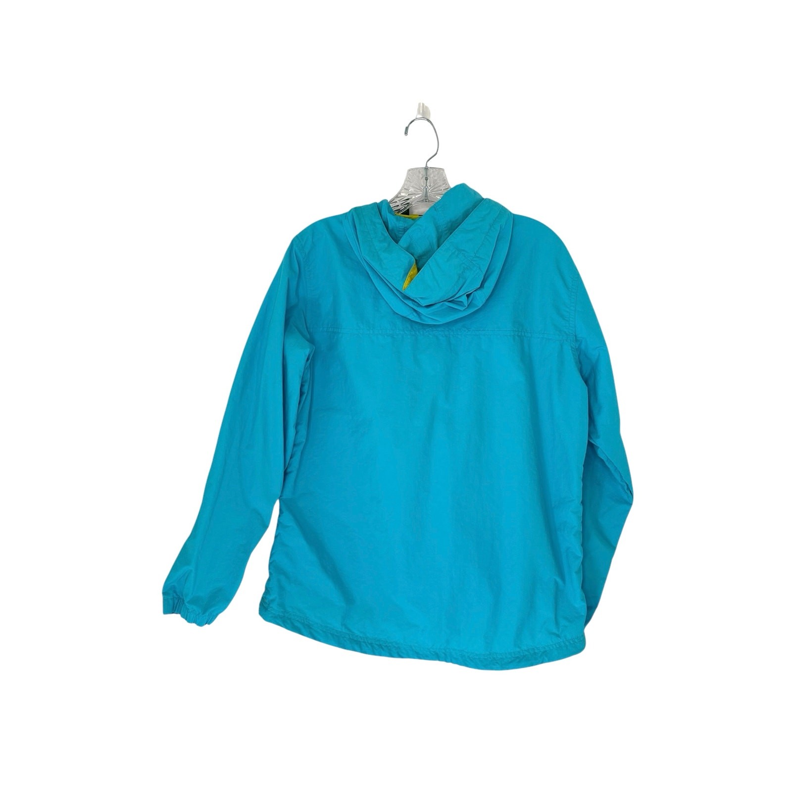 L.L. Bean Women's Blue Yellow Anorak Quarter Zip Nylon Windbreaker Jacket Size M
