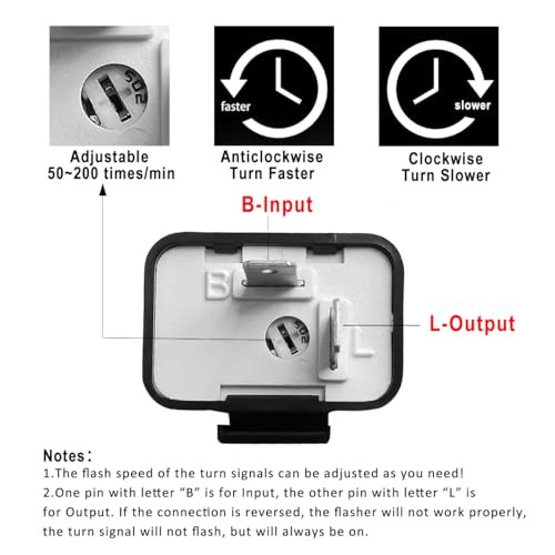 Adjustable 2 Prong Electronic LED Flasher Relay with Wires for Bikes  - Picture 4 of 7