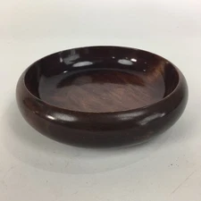 Japanese Wooden Lacquered Bowl Vtg Multi Bowl Snack Salad Soup Brown UR525