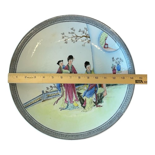 Großer antiker chinesischer Porzellanteller VR China Familie Rose - Bild 5 von 5