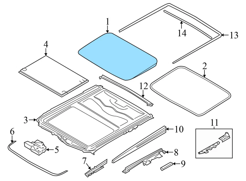 BMW ALPINA B7L XDRIVE 2011-2015 - techo corredizo/techo corredizo panel de vidrio 7399482 Foto 3 de 4