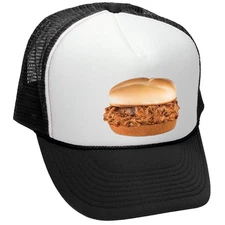 BBQ SANDWICH - concession stand barbecue - Adult Trucker Cap Hat, Black