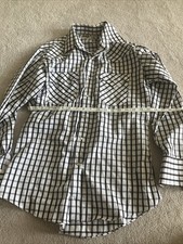 Men  s Ely Cattleman Western Pearl Snap Button Checkered Button Up Shirt Medium