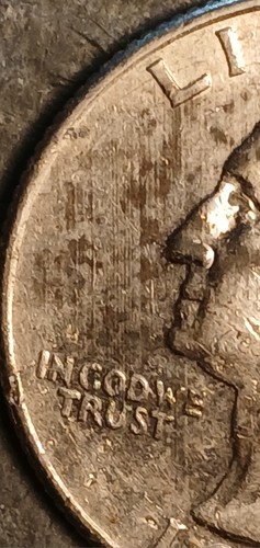 1996 D Washington Quarter Strike Through Error And Environmental Damage - Picture 3 of 6
