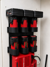 2-Pack Milwaukee M12 3 Battery Holder Wall Mount Organizer USA Made