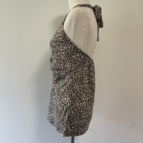 BNWT Sourpuss Size XXL Leopard Print Halter Top Rockabilly Retro Pinup - Picture 2 of 10