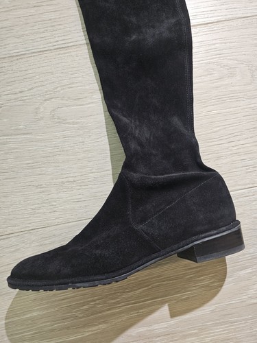 Authentic Stuart Weitzman Lowland Stretch Suede Over The Knee Boots Size 7 Black - Picture 13 of 24