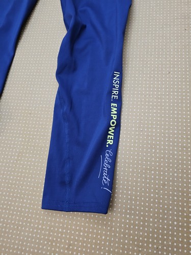 Adidas Womens Blue 3 Stripe Boston Marathon 2022 Leggings Size Small - Picture 3 of 11