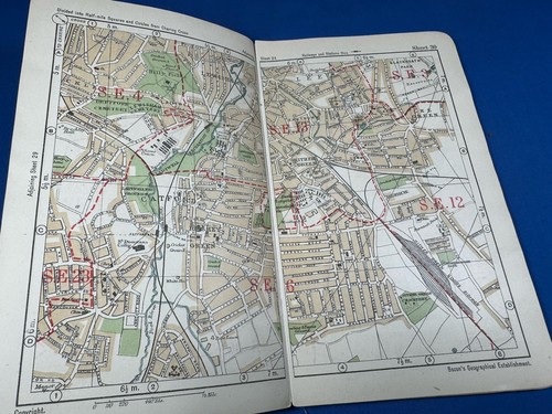 C.1925 BACON'S Atlas & Guide to LONDON, 35 mapas y 82 páginas de información de guía - Imagen 20 de 24
