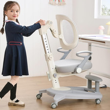 Ergonomic Kids Desk Chair with Footrest & Height-Adjustable Seat, Multifunctiona