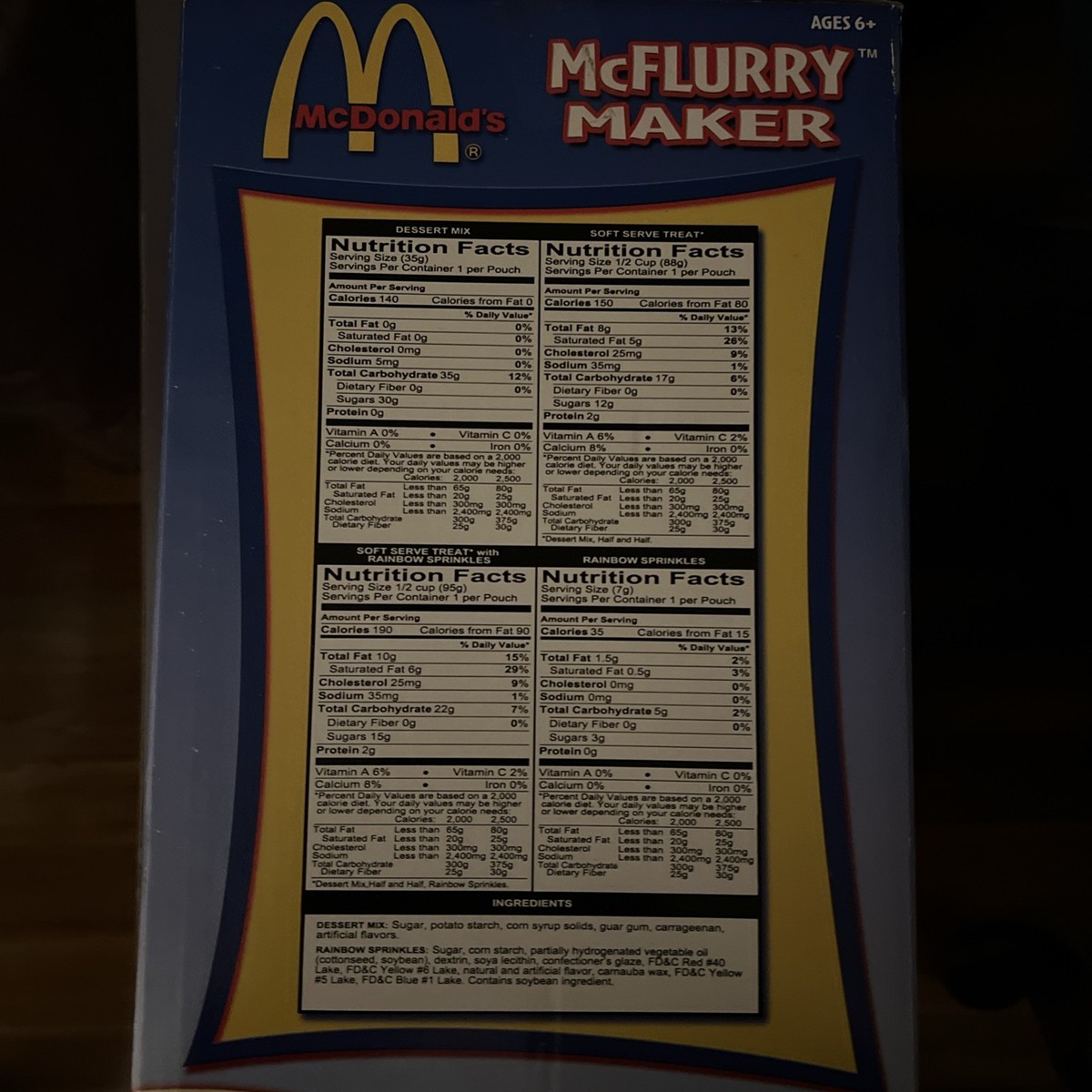 A26 Vintage 2003 McDonalds McFlurry Maker Kids Toy Ice Cream