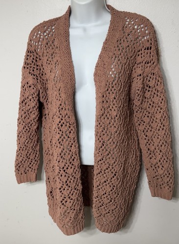 Moon & Madison Cardigan Open Knit Sweater Women’s Small Boho Cozy Layering - Picture 2 of 8
