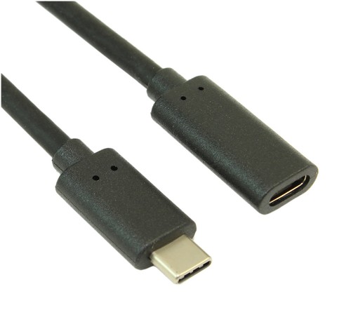 1.5Ft USB 3.2 Gen 2 Type-C Male to Female EXTENSION Cable  10 Gbps Black - Picture 1 of 3
