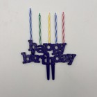 Purple Happy Birthday Cake Topper With Candles