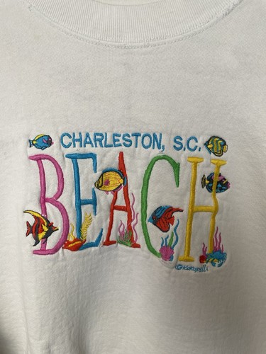Vintage Charleston South Carolina Embroidered Nature Sweatshirt Large - Picture 2 of 6