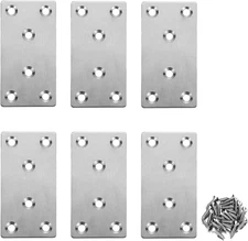 6PCS Mending Plates Heavy Duty Flat Bracket Metal Straight Brace Stainless Steel