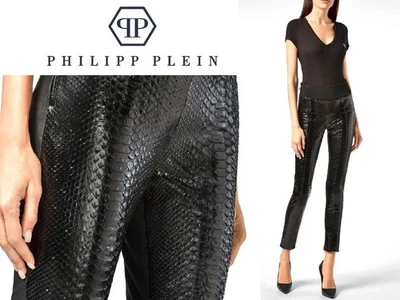 PHILIPP PLEIN ~ Real PYTHON slim pants / legginess ~ sz: M / L - AUTHENTIC 4K - Photo 1/4