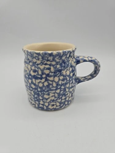 Gerald Henn Workshop Coffee Mug Handpainted Blue Spongeware Roseville OH