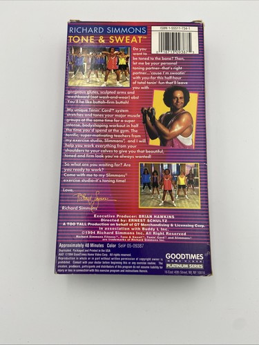 Richard Simmons TONE & SWEAT VHS Tape Workout Brand New Sealed - Picture 3 of 5