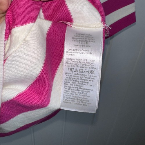 J.Crew Factory Top Damen Medium rosa weiß gestreift Knopfleiste - Bild 7 von 9