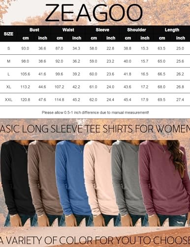 3 Pack Long Sleeve Shirts for Women Casual Soft Medium Black+blue+maroon