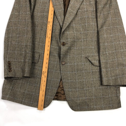 Chaps Ralph Lauren 48 Tall 40x32 Brown Tan Wool Glen Plaid Men Jacket Pants Suit - Bild 5 von 22