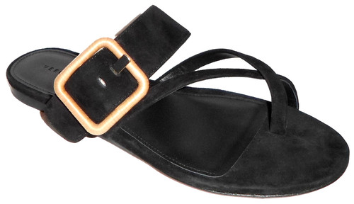 VERONICA BEARD Black Suede Flat Sandals 7.5B