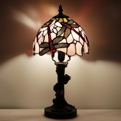 Small Tiffany Table Lamp Pink Dragonfly Style Small,