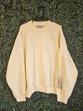 Mens Large NWT Yellow Fear Of God Essentials Crew Neck Sweatshirt