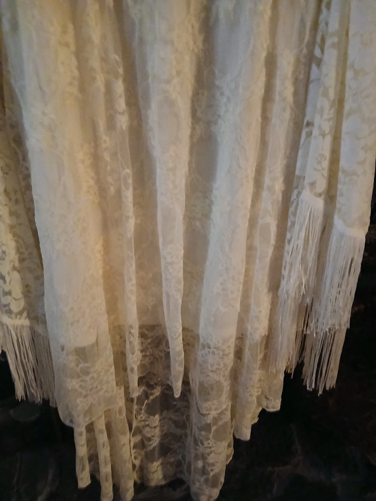 OFF WHITE Abito Love Reign foderato con scialle bianco sporco basso alto XL