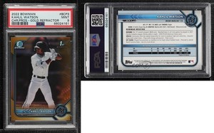 2022 Bowman Chrome Prospects Gold Refractor /50 Kahlil Watson #BCP-3 PSA 9 MINT