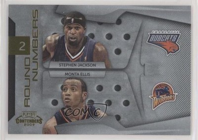 2009 Playoff Contenders Round Numbers Gold /100 Monta Ellis Stephen Jackson e3t