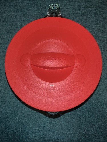 Taza medidora de vidrio transparente Pyrex 8 tazas con tapa roja mango de 64 oz ¡COMO NUEVA! - Imagen 3 de 5