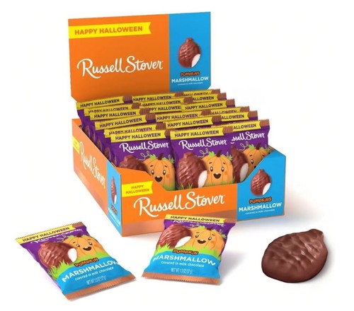Calabaza malvavisco chocolate leche otoño Russell Stover, 1,3 oz. (Pack de 18)