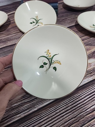 Set of 6 Edwin Knowles Forsythia 5 1/4" Inch Berry / Dessert Bowls MCM Style - Picture 2 of 3