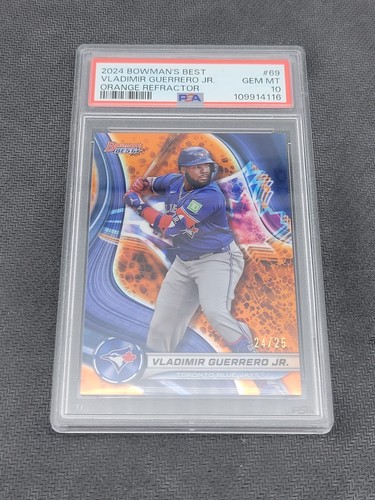 2024 Bowmans Best Vladimir Guerrero Jr PSA 10 Orange Refractor /25 Blue Jays - Picture 1 of 2