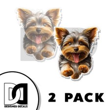 Calcomanía Yorki Puppy Sticker Yorkshire Terrier High Class Creature Hecha en EE. UU. 2 PK