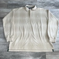 Chubbies Rugby Legacy Shirt Tan Plaid Long Sleeve Collar Mens Size Medium