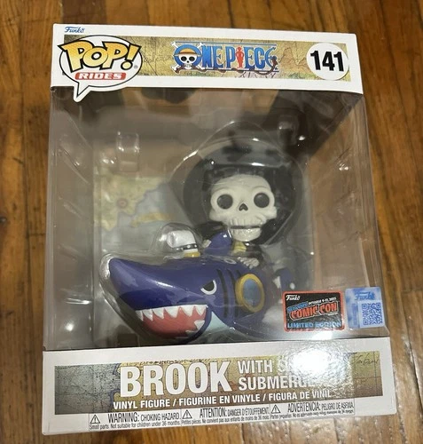 Brook Shark Submerge Funko Pop! #141 One Piece NYCC 2025 Exclusive Con Sticker