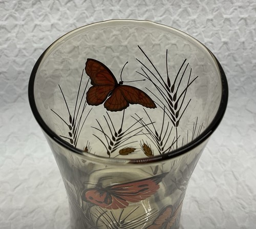 Vintage Libbey Libby Butterfly Wheat Drinking Glass MCM Defect in Glass - Picture 8 of 14