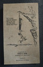 Vintage Ting's Bar Jefferson City Montana Unused Postcard